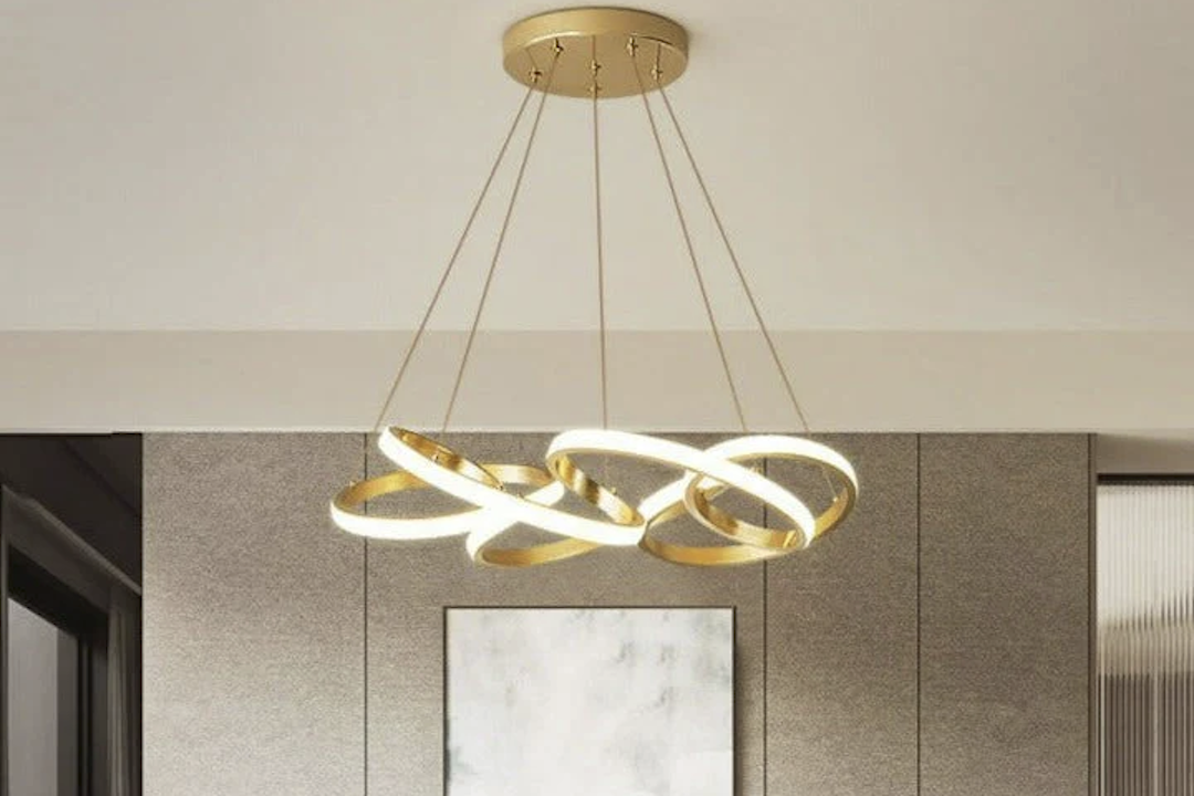 Elegant Ribbon Chandelier for Dining Room Glamour